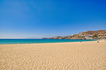 Fototapeta na wymiar Mylopotas beach, Ios island, Cyclades, Aegean, Greece