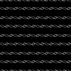 Horizontal white wavy line on black pattern