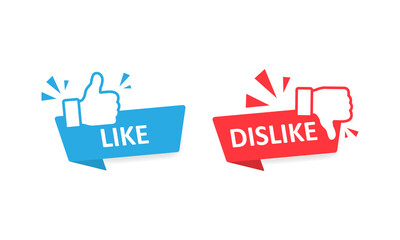 Like and dislike icons symbol set with thumb up and down. Vector EPS 10