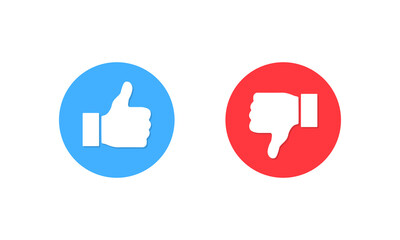 Thumb up and thumb down icon. Like and Dislike. Vector illustration. EPS 10