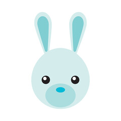 Cute vector bunny head, rabbit