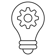 A linear design icon of idea generation