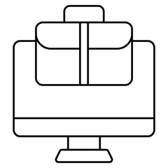 Online job icon, editable vector