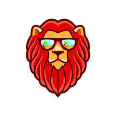 Cool lion mascot. Traveler illustration
