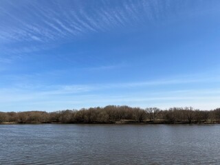 River in the countryside, early spring time, very quiet 