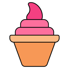 A yummy icon of ice cream cup