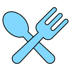 Fork with spoon, concept of tableware icon