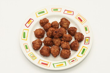 meatballs,chiftele, on a  white plate