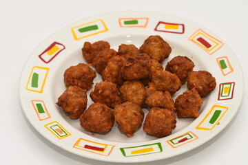 meatballs,chiftele, on a  white plate