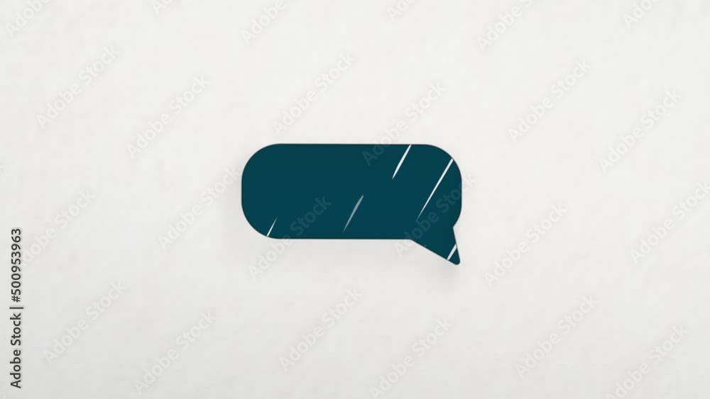 Aufkleber speech bubble icon with color drawing effect. doodle animation. 4k