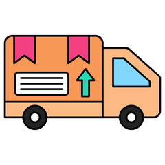 Trendy vector design of cargo van