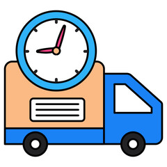 Trendy vector design of on time delivery
