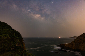 Milky way with blue tear