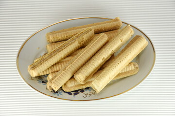 waffles with tube-shaped cream