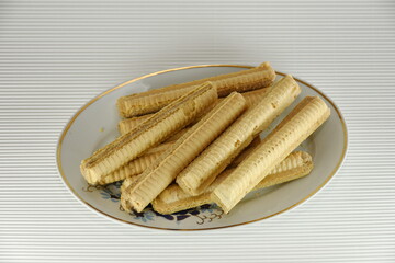 waffles with tube-shaped cream