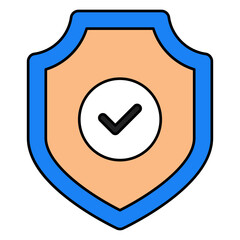 An editable design icon of verified shield