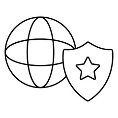 Global security icon, editable vector
