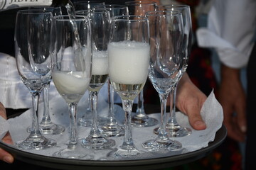 champagne glasses at the wedding