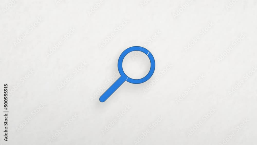 Poster search icon with color drawing effect. doodle animation. 4k