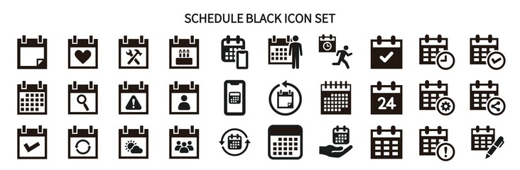 Icon set related to schedules and plans