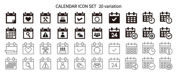 Icon set related to schedules and plans