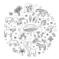 Illustration. African animals