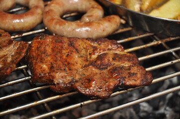 grilled pork and sausage