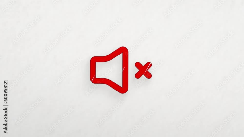 Poster speaker mute icon with color drawing effect. doodle animation. 4k