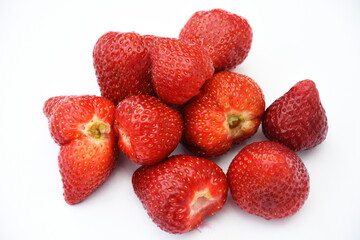 Pile Of Freshly Washed Strawberries.