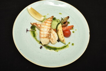 Thanksgiving Dinner - white meat ,avocado, lemon, mushroom