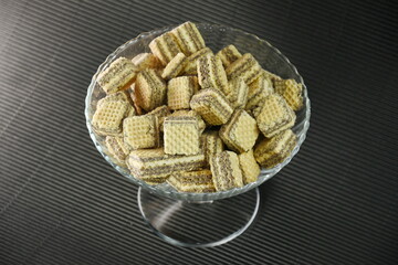 cocoa wafers on a plate