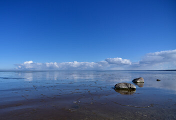 Promenade at the seaside in Sillamae in Estonia