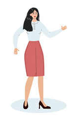 Asian businesswoman. Character wearing business casual clothing