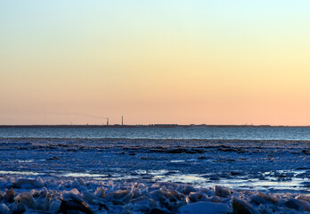 Sunset at the seaside in NarvaJoesuu
