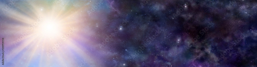 Canvas Prints big bang in deep space concept background - massive explosion on left side radiating out into deep s