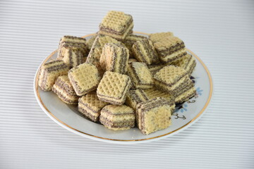 cocoa wafers on a plate