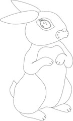 Set of cartoon rabbits vector clipart