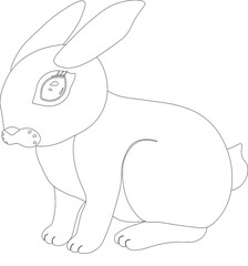 Set of cartoon rabbits vector clipart