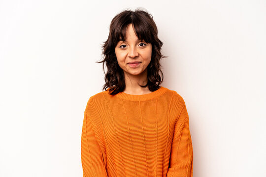 Young Hispanic Woman Isolated On White Background Sad, Serious Face, Feeling Miserable And Displeased.