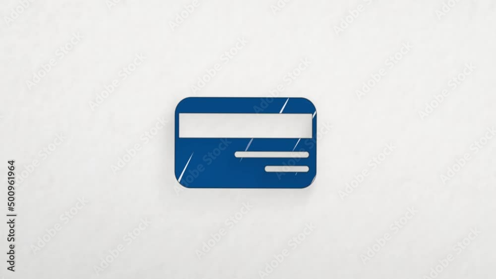 Poster credit card icon with color drawing effect. doodle animation. 4k