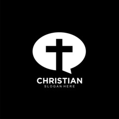 Cross logo or icon design for christian community