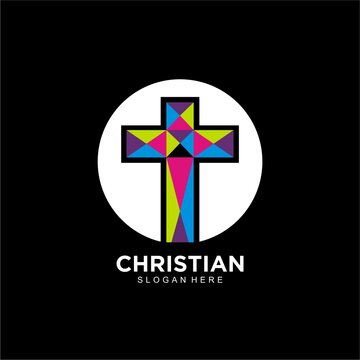 Cross logo or icon design for christian community