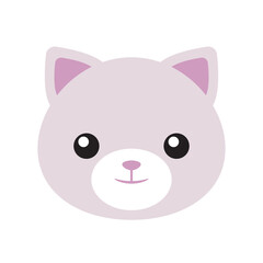 Obraz na płótnie Canvas Cute cat log, pink cat portrait vector