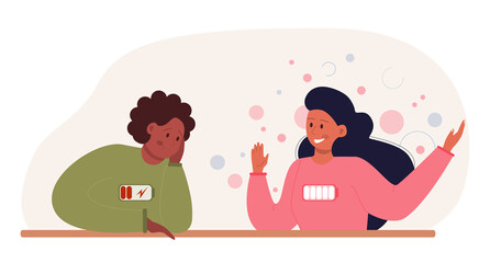 Extrovert individuality. Extraversion character enjoying communication with