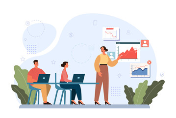 Business development illustration. Idea of strategy and success in partnership