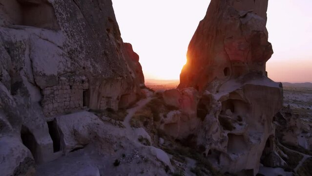 Aerial top view of Cappadocia in Turkey