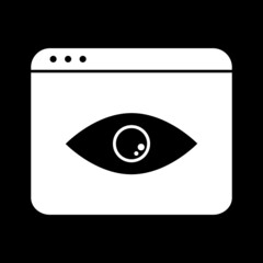 eye signifying spying in website window