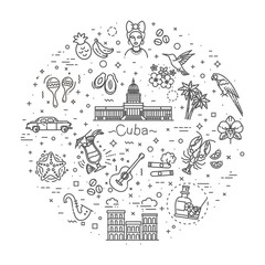 Banner of Cuban culture. Illustration