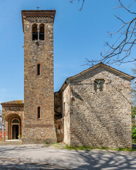 Fototapeta na wymiar Church of Saints Gervasio and Protasio, Tabiano Castello, Parma, Italy