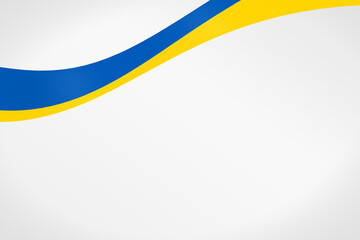 Flag of ukraine line painting on white background. white and yellow color symbol of ukraine. copy space